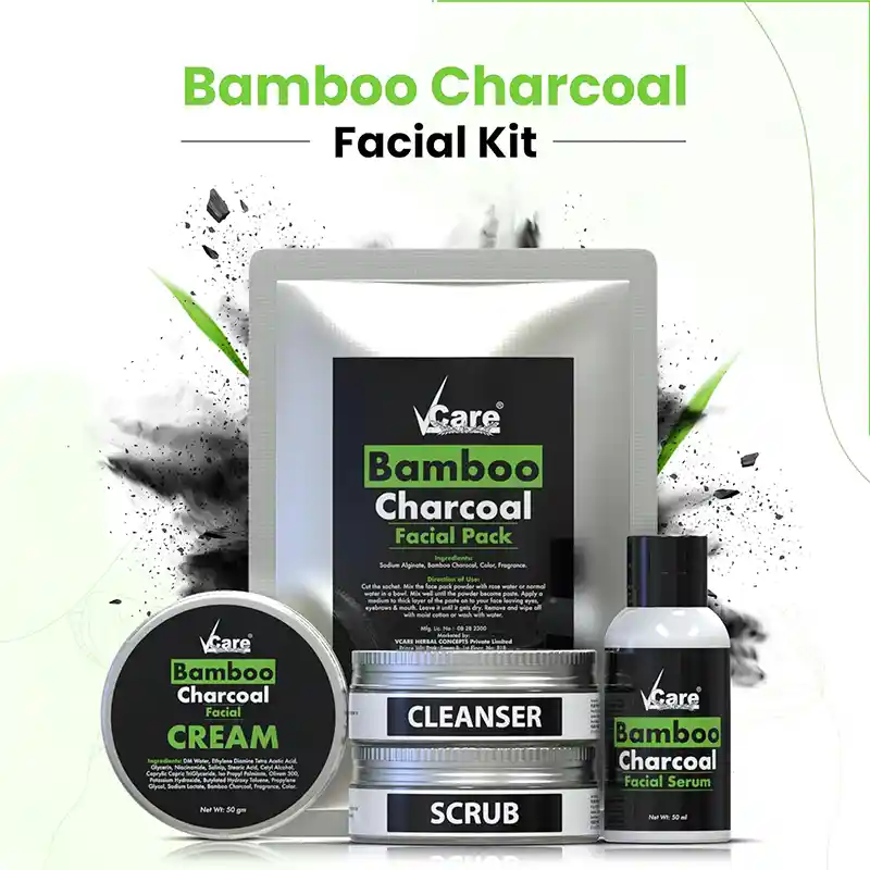 Bamboo Charcoal Face pack,bamboo charcoal facial kit,vcare bamboo charcoal facial kit,facial kit for women,best facial kit